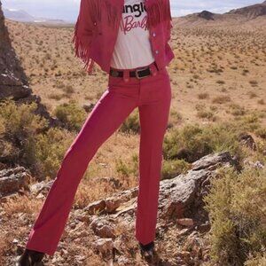 Wrangler Women's Barbie Pink High Rise Rancher Pant Size 25" to Size 26.5"